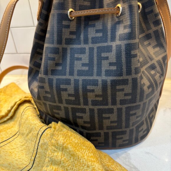 Vintage FENDI 1990s Zucca Print Bucket Bag Excellent Condition with Dust Bag - Picture 11 of 16